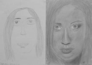 Szegedi Liliána (13 éves) 1. és 3. napi rajza